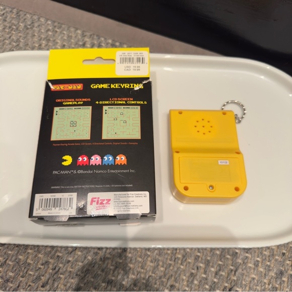 Pac-Man Keychain Yellow Handheld Game - Picture 2 of 3